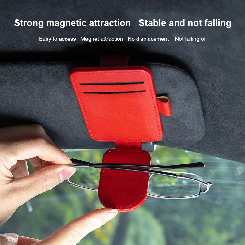 Car-Mounted Eyeglass Storage Box Sunshade Clip