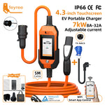 feyree 4.3 Inch Touch Screen Portable EV Charger | 7kW 32A Smart WiFi for Tesla detail view