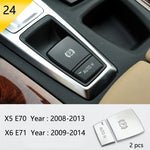 Car Styling For BMW X5 X6 E70 E71 Console Gearshift Frame Decorative Trim Strips Stain close-up view