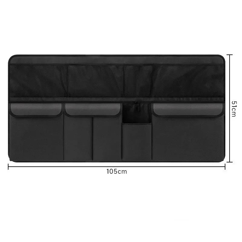 New Large Capacity Car Trunk Bag Mesh Solid Color Backseat Storage Bag Car Interior Storage Bag Auto