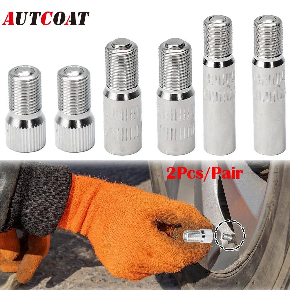 Metal Valve Stem Extenders | Chrome Plated Brass Tire Valve Caps for Cars Trucks Vans