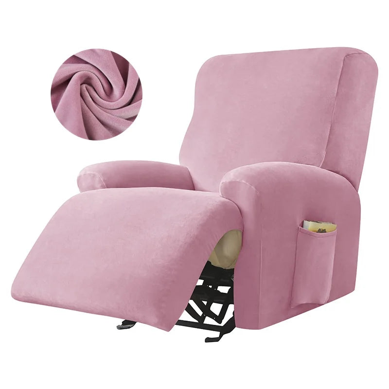 1/2/3 Seater Velvet Stretch Recliner Sofa Cover  Relax Armchair Slipcover Elastic All-inclusive Reclining Sofa Protector