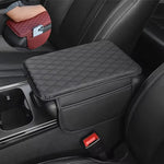Car Armrest Cover Pad with Storage Bag Leather Anti-Slip Center Console Armrest Protector Cushion with Pocket
