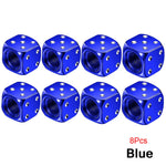 AUTCOAT Aluminum Tire Valve Caps | Dice Wheel Stem Dust Cover for Car Truck Motorcycl lifestyle view