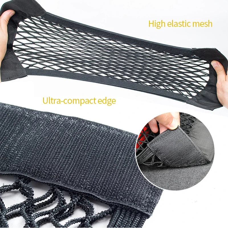 Car Back Seat Mesh Storage Organizer | Universal Elastic String Net for Trunk additional angle
