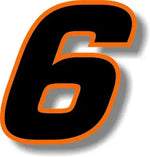 Car Sticker Exterior Accessories Car Custom Race Number Square Font Black with Orange Border Sticker Graphic