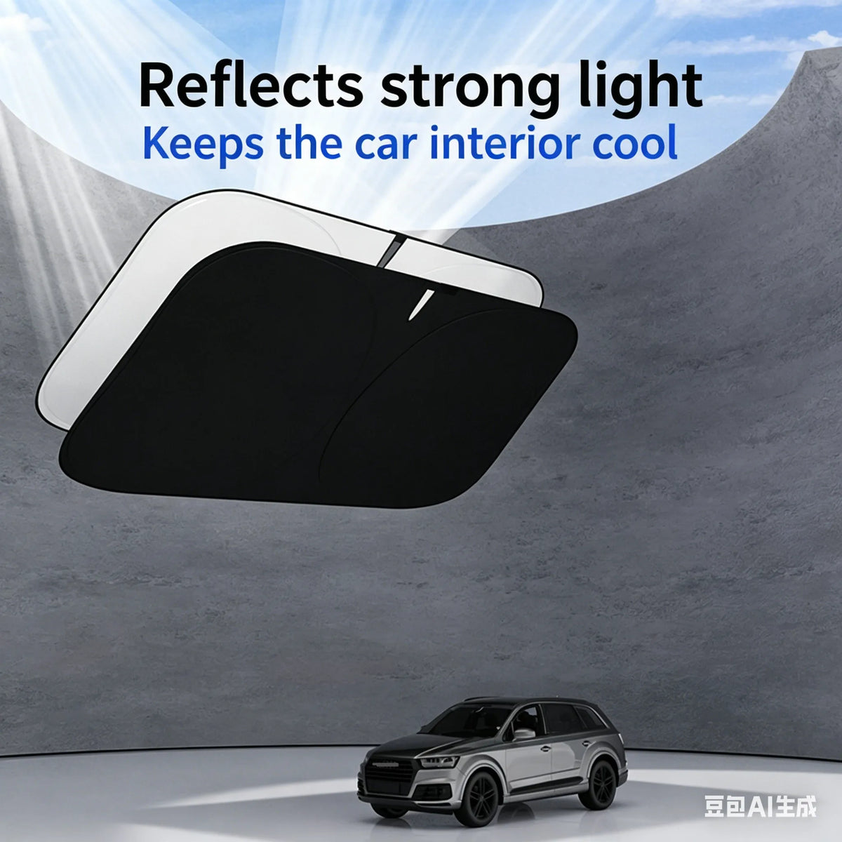 Umbrella Car Sunshade Retractable Windshield Parasol additional angle