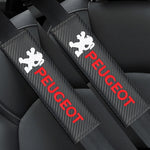 2pcs Carbon fiber Car Seat belt Cover Protective Pad for Peugeot 307 206 207 308 207 406 detail view
