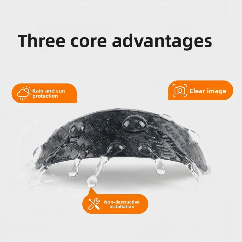 Carbon Fiber Rear Camera Rain Cover Dustproof Lens Shield close-up view