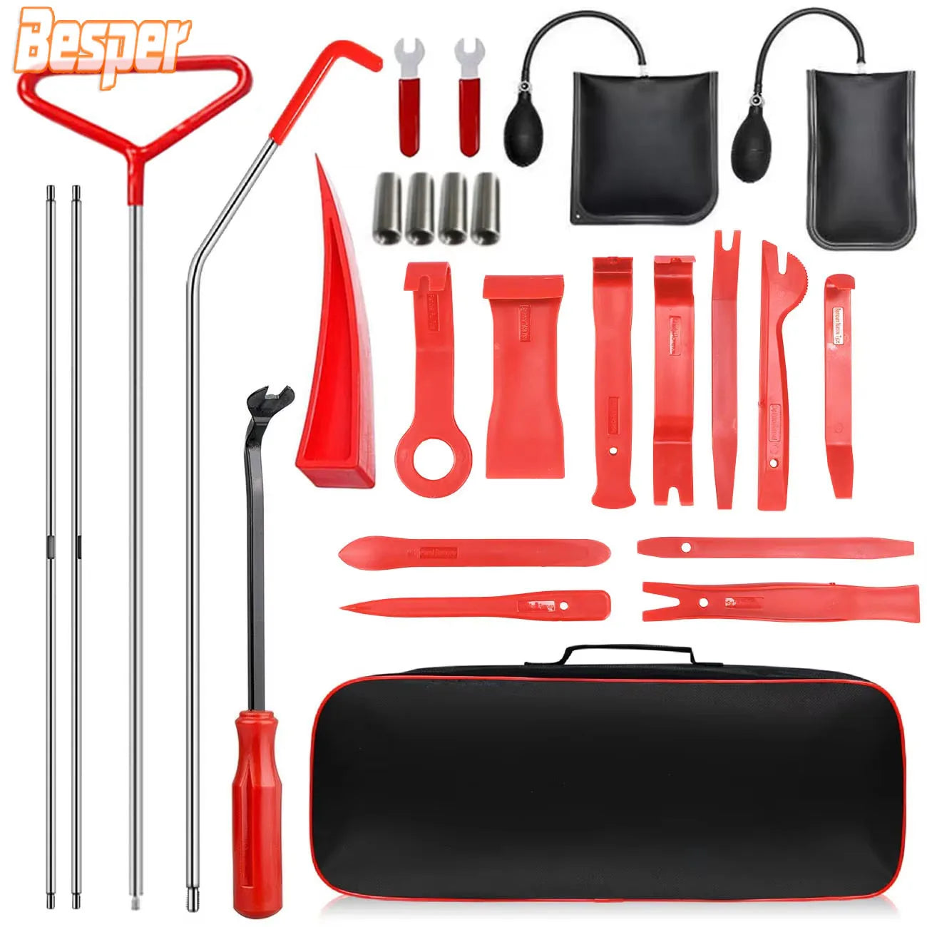 Car Door Tool Kit Inflatable Air Wedge Pump Auto Repair Window Door Open Fixing Gripper Tools Long R