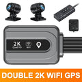Dual 2K No Screen Motorcycle DVR Full Body Waterproof Moto Camera WiFi GPS Dash Cam Front Rear Driving Video Recorder Black Box
