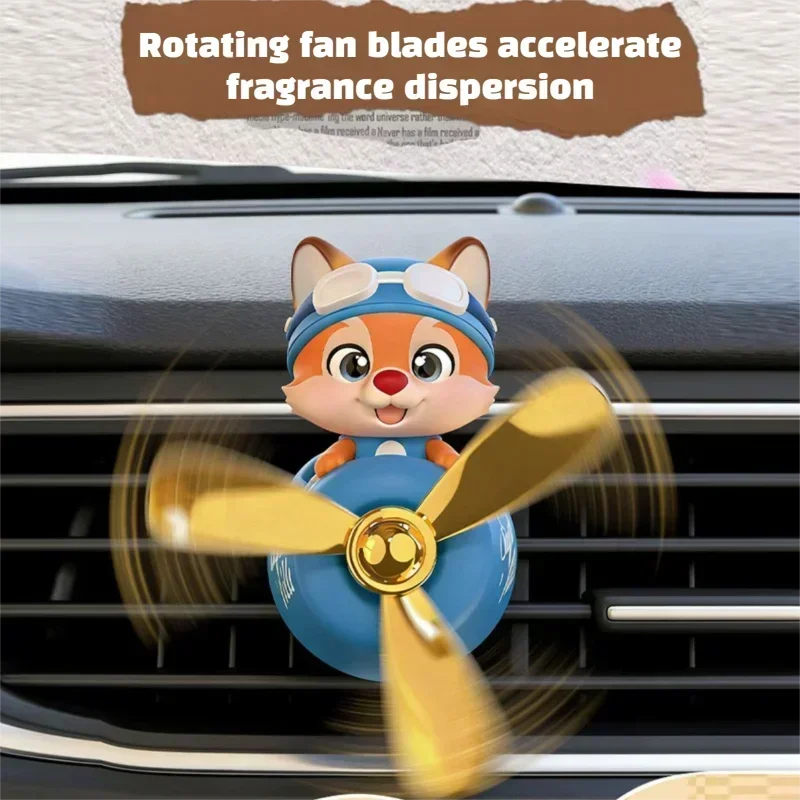 Pilot Bear Car Air Freshener Vent Clip | Cute DIY Perfume Diffuser for Car Air Outlet close-up view