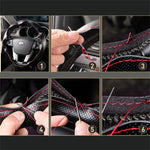 Leather Steering Wheel Cover 38 CM DIY Universal Car Braid lifestyle view