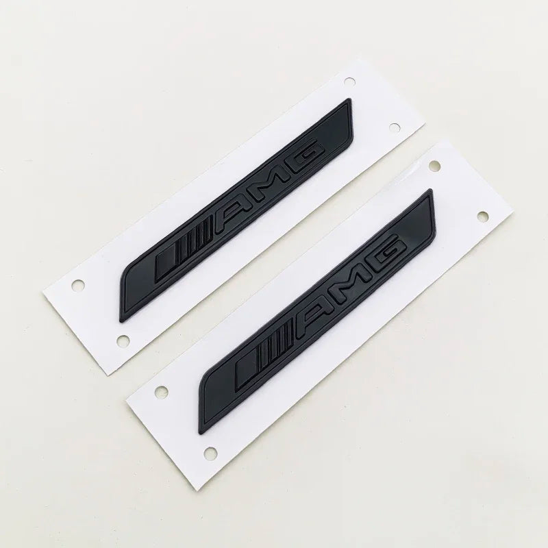 2pcs ABS Logo AMG Emblem Sticker Car Fender Side Badge for Mercedes A45 C63 W204 W205 alternate view