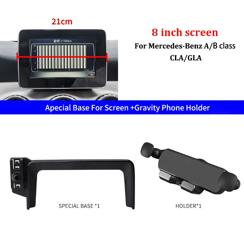For Mercedes-Benz Car Mobile Phone Holder A B Class W242 W246 2013-2019 GLA CLA Screen Fixed Wireless Charger Cell Phone Holder