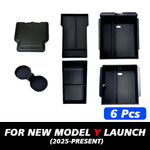 TEKSY For Tesla New Model Y 2025 Launch Juniper Teslajuniper ABS with Silicone Non-slip Mat Console & Armrest Storage Box Upper