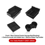 For Tesla Model 3/Y/Highland/Juniper 2026 Center Armrest Hidden Storage Box | Cup Holder detail view