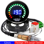 52mm Air Fuel Ratio Gauge Digital Display | Smoked Narrowband O2 Sensor Kit for 12V Gasoline Cars