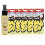 1+5 Vanilla Ice Cream Scent Air Freshener Bundle - 1 Spray + 5 Hanging Car Air Freshener Leaves, Odor Eliminator for Vehicle