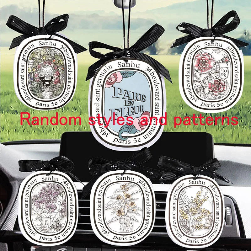 6Pcs Air Freshener Car Perfume Natural Scented Paper Auto Hanging Decoration Fragrant Tablets Aromatherapy Accessories Interior