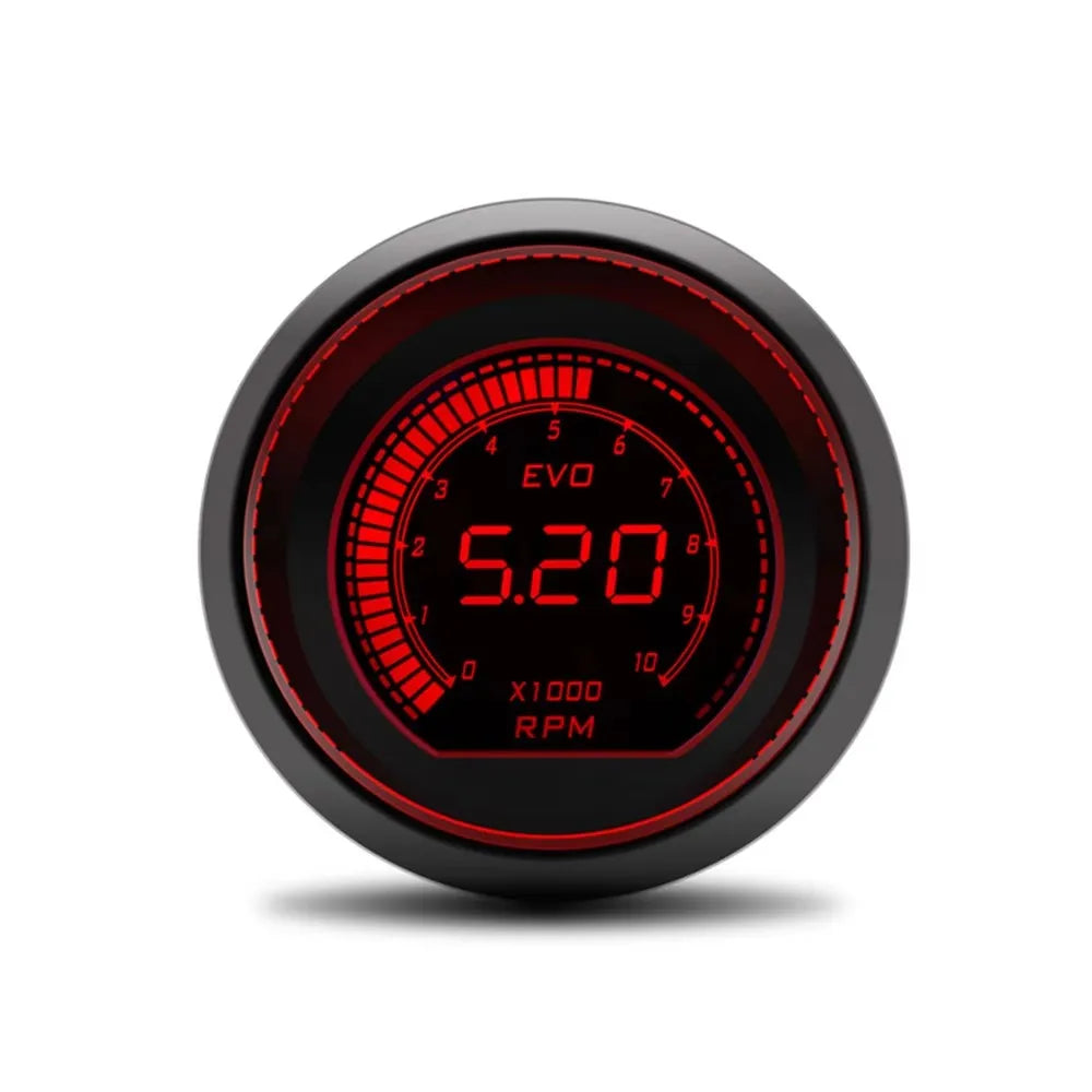52mm 7-in-1 Car Gauge Set with Tachometer, Boost, Vacuum, Water Temp, Oil Temp, Oil Pr close-up view
