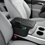 New Car Armrest Pad With Storage Bag PU Leather Car Elbow Pad Car Center Console Armrest Box Cushion Auto Armrests Storage Pad