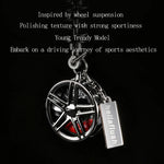 metal Car Mirror Rearview Pendant Auto Interior Decor Pendants Aluminum Wheel With Shock detail view