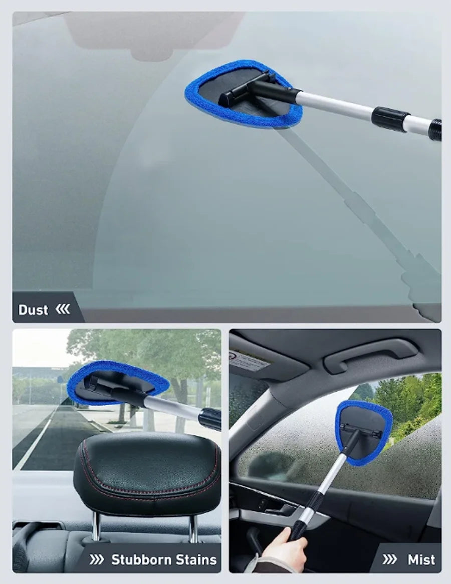 Car Window Cleaner Brush | Extendable Microfiber Windshield Tool additional angle