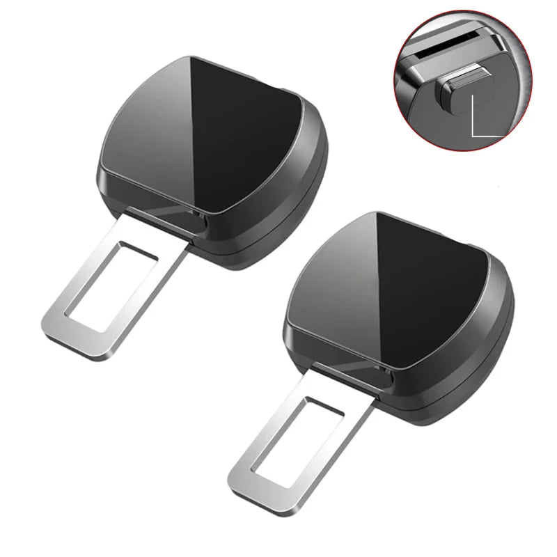 1/2PCS Car Seat Belt Clip Extender Safety Seatbelt Lock Buckle Plug Thick Insert Socke close-up view