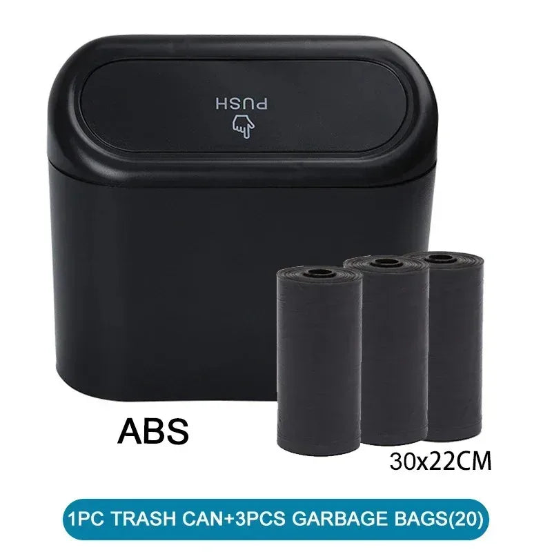 Car Trash Can with Lid, Small Leak-proof Mini Car Trash Can detail view