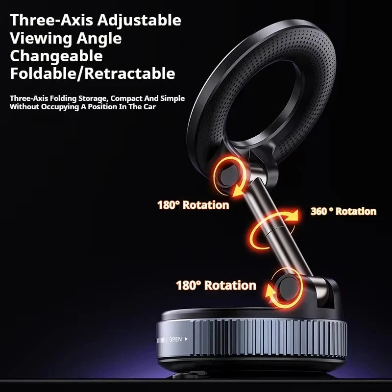 Super Strong Car Phone Holder | Vacuum Magnetic Suction Cup Mount with 360 Rotation alternate view