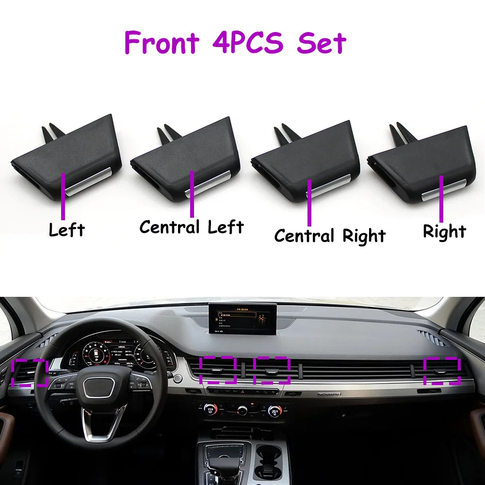 Q7 Car Interior Front Left Right Middle Air Vent Grille AC Tab Clip Slider Repair Kit For Audi 2016-2019 4M1820901