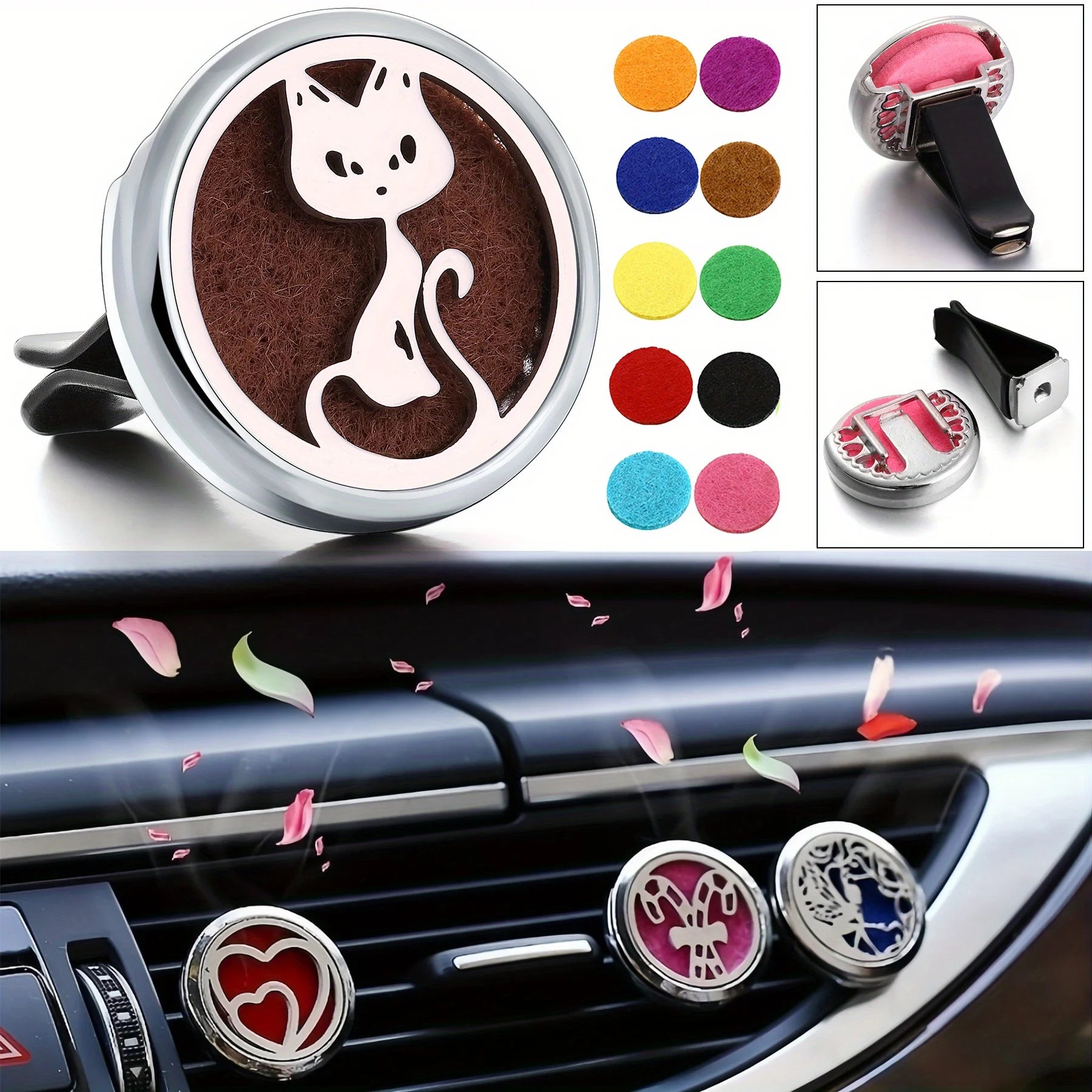 Refillable Car Air Freshener Diffuser Clip | Auto Vent Aromatherapy