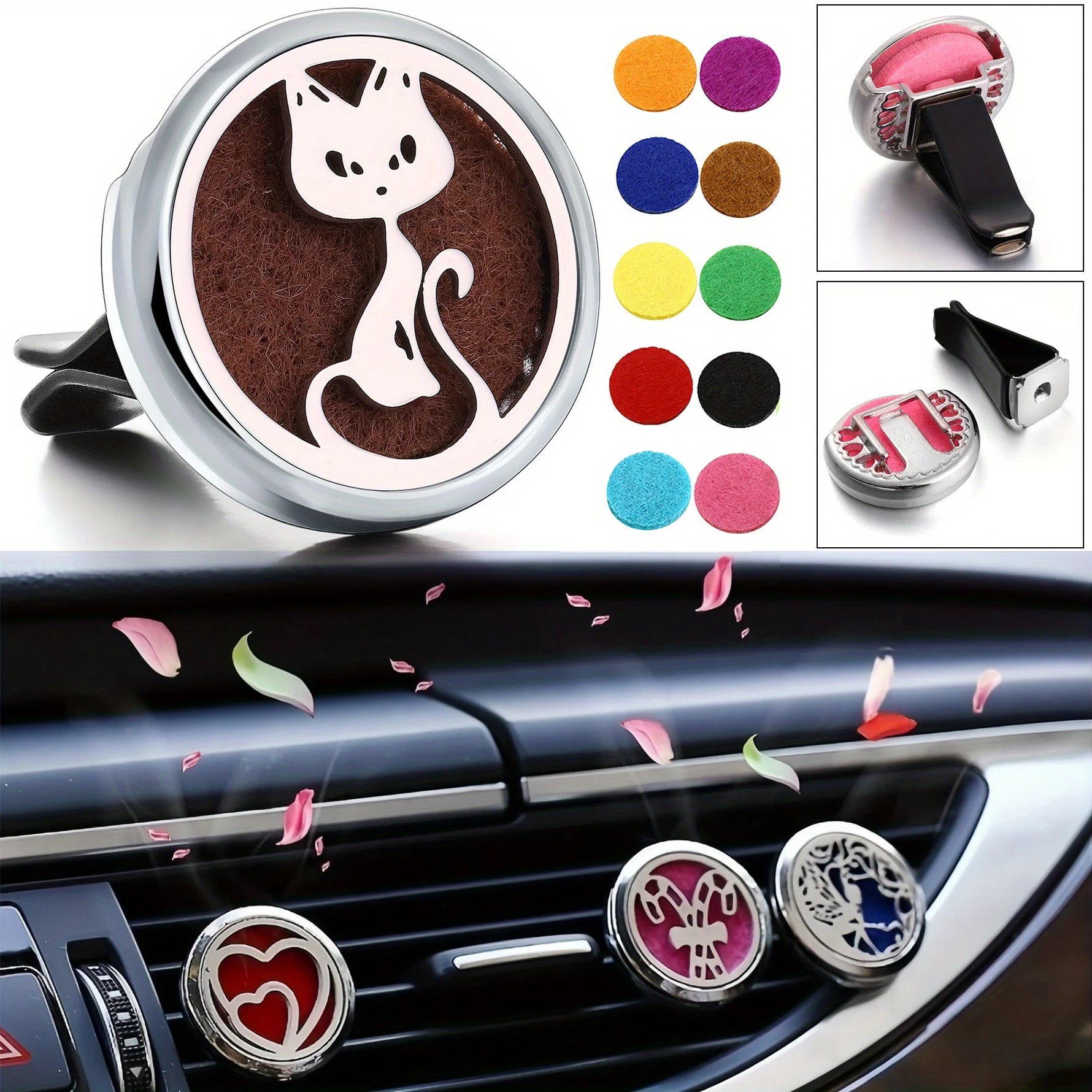 Refillable Car Air Freshener Diffuser Clip | Auto Vent Aromatherapy