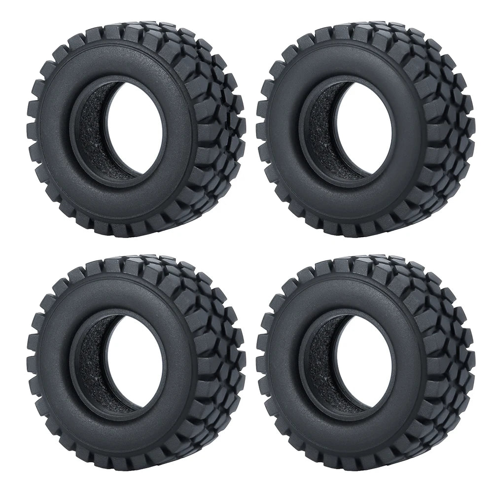 1.0 Inch Soft Rubber RC Crawler Tires 4Pcs for TRX-4M Axial SCX24 additional angle