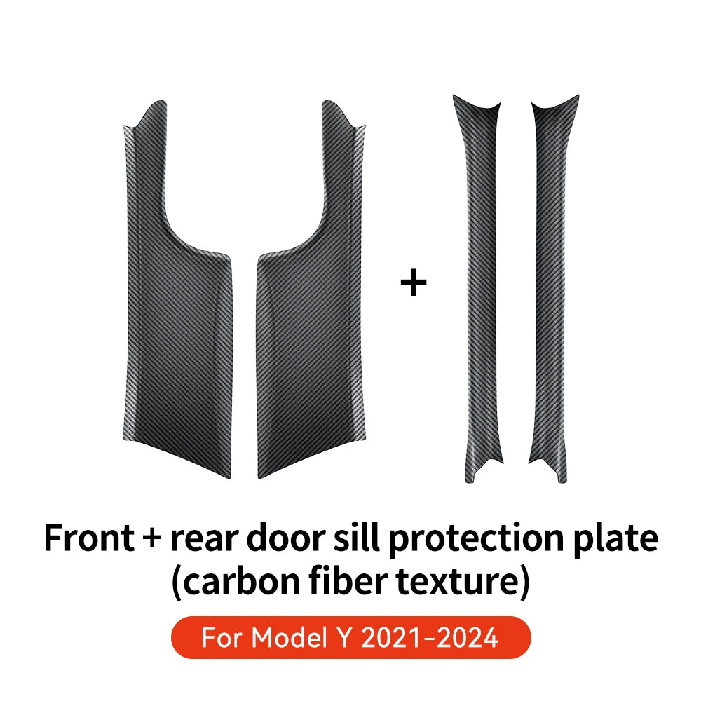 YZ for Tesla Model 3/Y Highland Juniper 2021-2025 Rear Door Sill Protection Strip detail view
