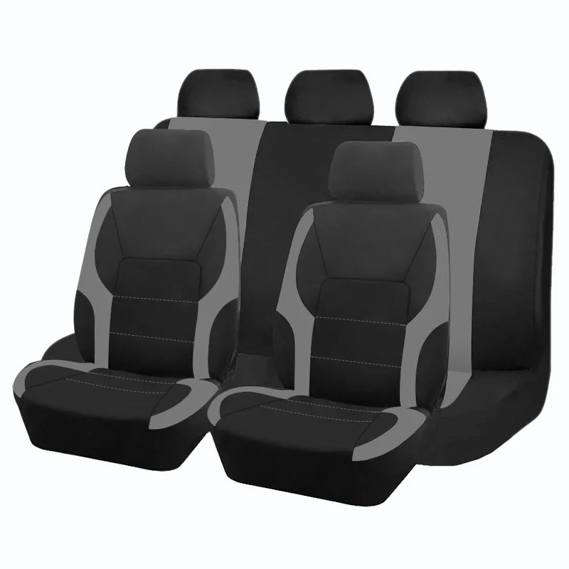 AUTO PLUS Sports Universal Polyester Car Seat Cover Set Fit Most Car Plain Fabric Bicolo detail view