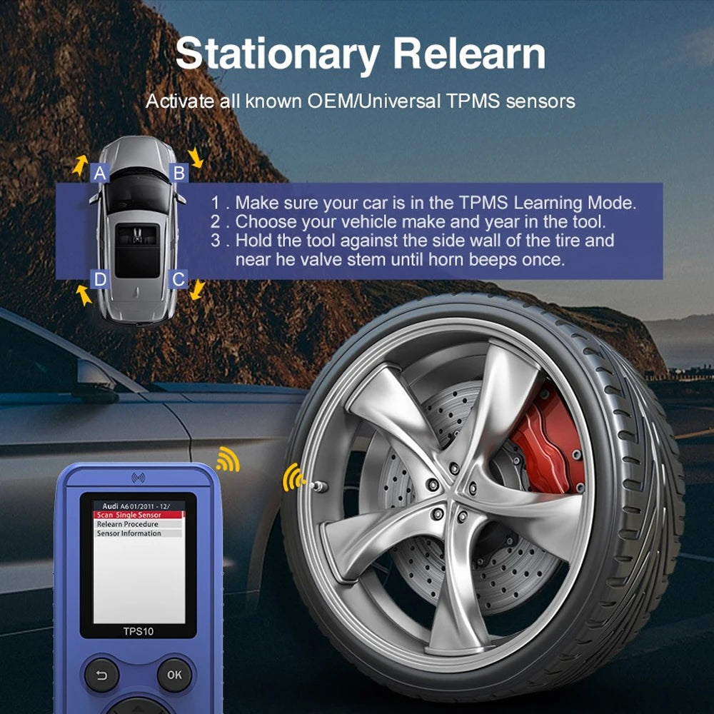 Car Tire Pressure Monitoring System Universal TPS10 Relearn Tool TPMS Reset Tool for M close-up view