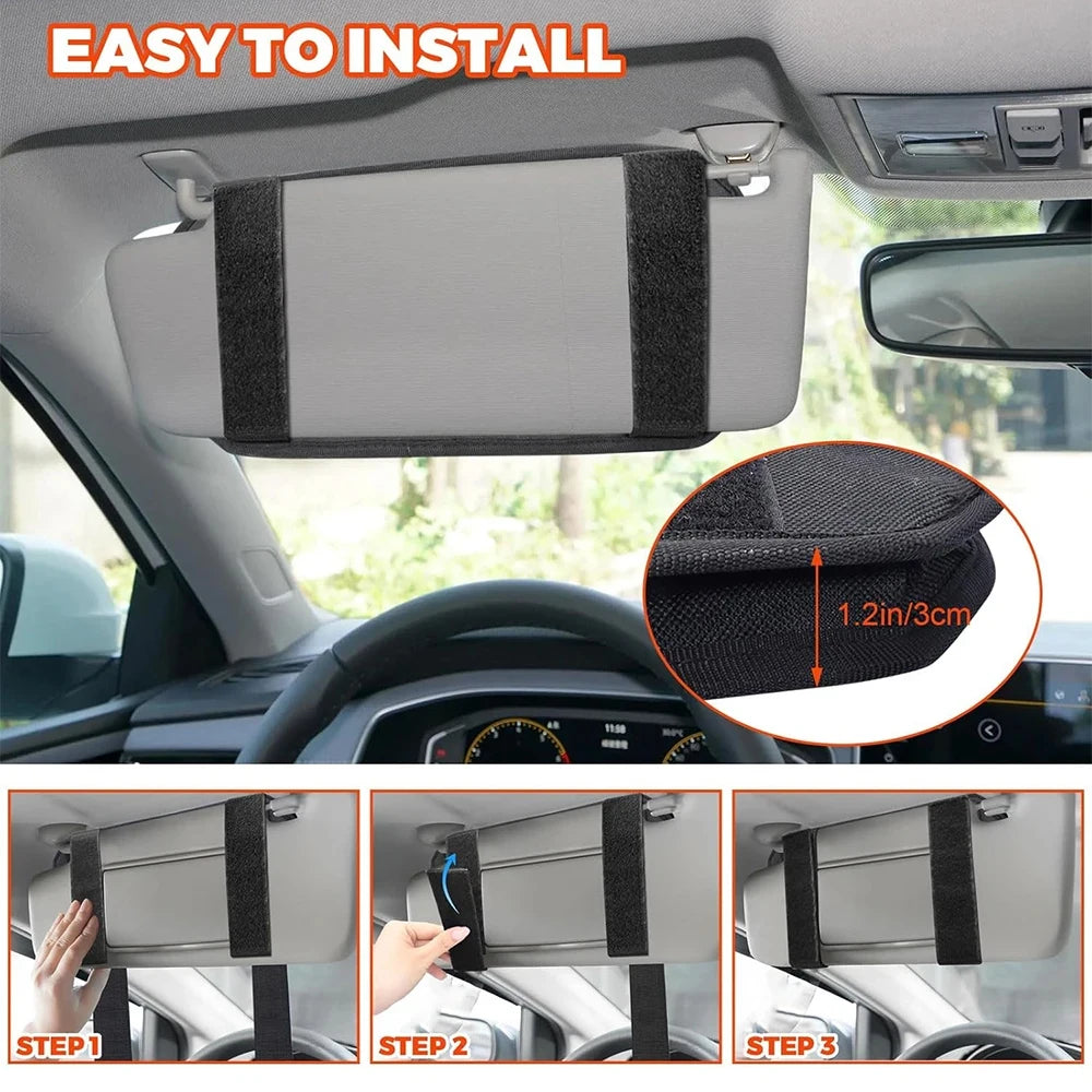 Car Sun Visor Organizer Universal Car Sunshade Storage Clip for Car Accessories Stora lifestyle view