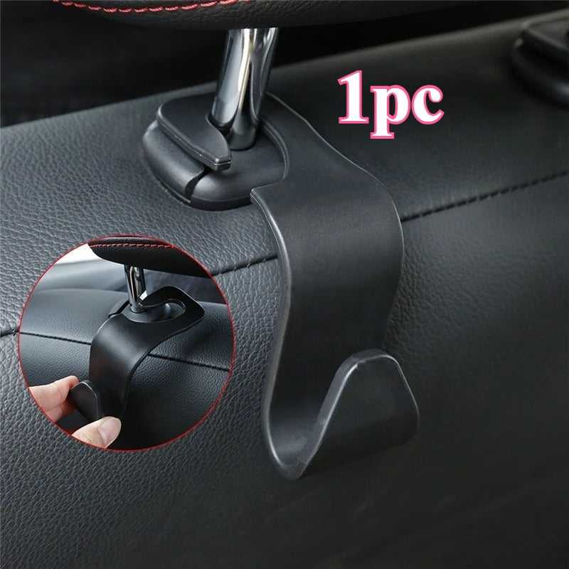 Multifunctional Car Headrest Hook Hidden Rear Seat Hanger Universal In-Car Storage additional angle