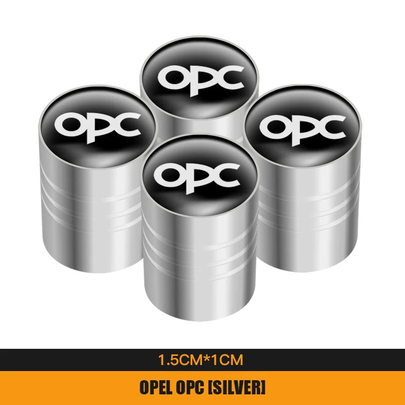 4Pcs Metal Car Wheel Tire Valve Caps | Dustproof Cover for Opel Models lifestyle view
