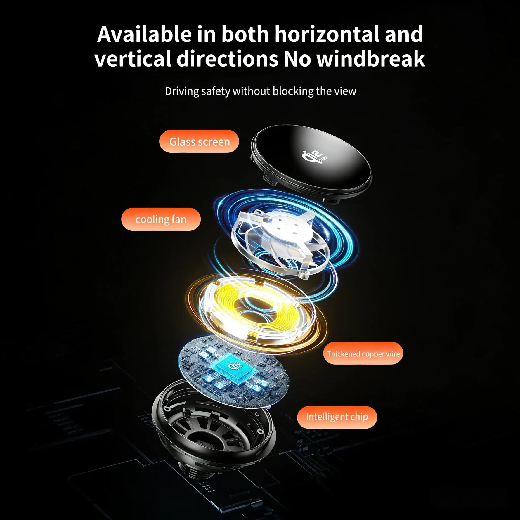Kebidumei Magnetic Car Phone Holder Wireless Charger  wirh RGB Ambient Light Air Outlet Phone Stand Auto Interior Accessories