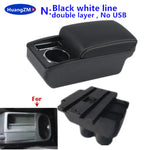 For Volkswagen VW Touran Caddy Armrest Box Double-Layer Center Storage Box USB Port Cup Holder Interior Retrofit Car Accessories