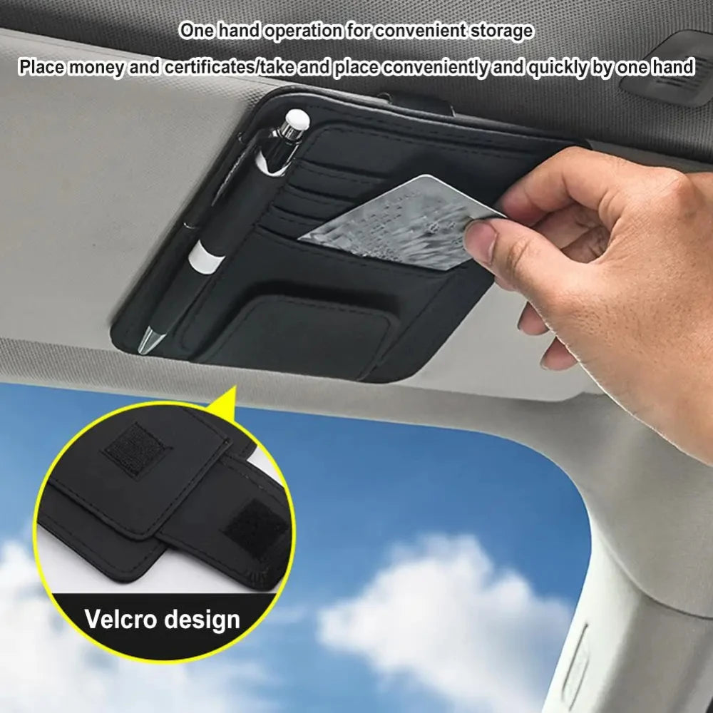 Sun Visor Organizer Business Card Storage Sunglasses Holder