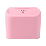 Mini Car Trash Can with Lid, Hanging Plastic Wastebasket additional angle