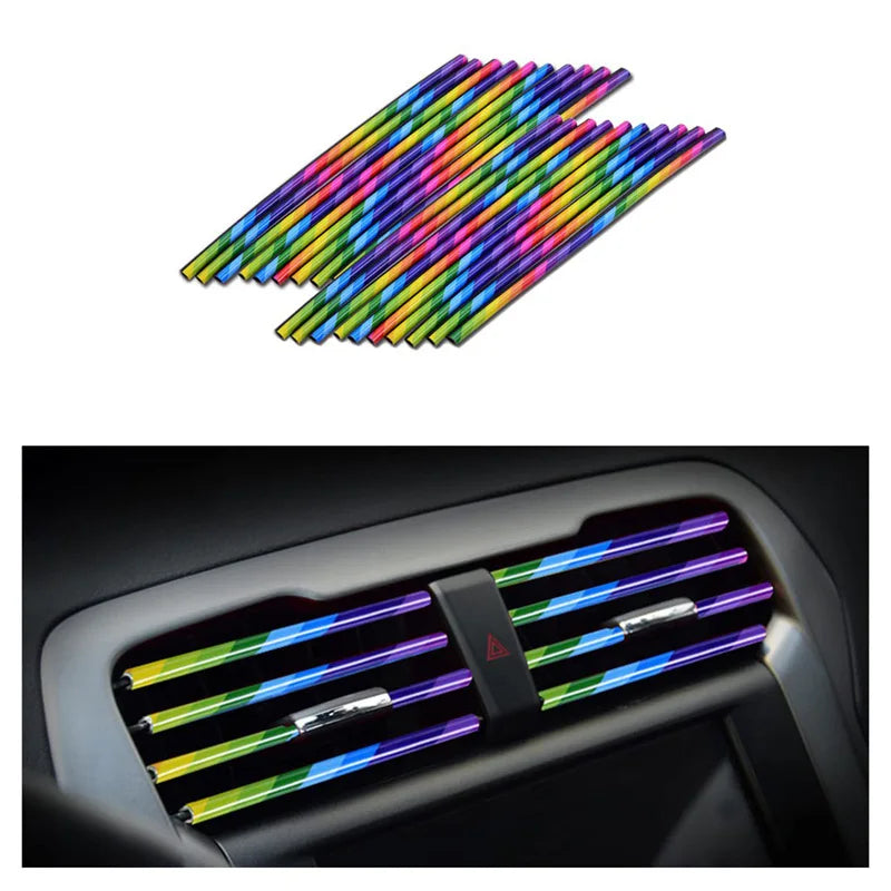 U-Shape Car Air Vent Trim Strip PVC 10 Pcs close-up view