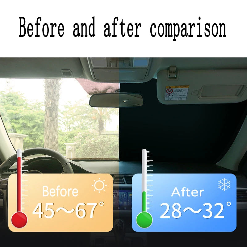 Car Front Window Sunshade Cover | Foldable UV Protection Auto Sun Shade lifestyle view