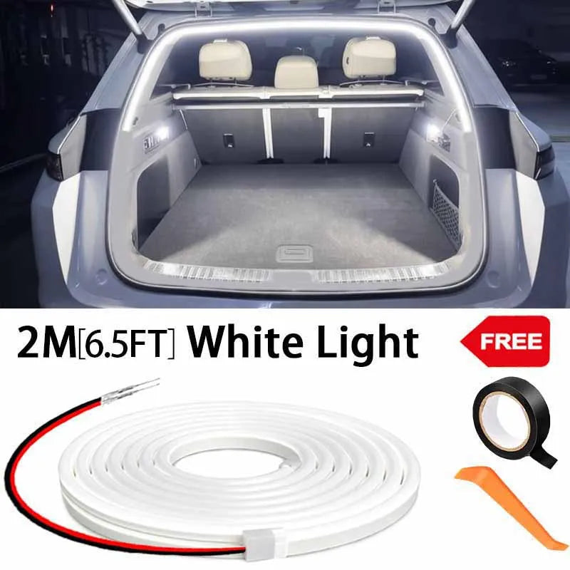 Car High Brightness Trunk Lighting Ambient Light Interior Decoration LED Wiring Free A close-up view