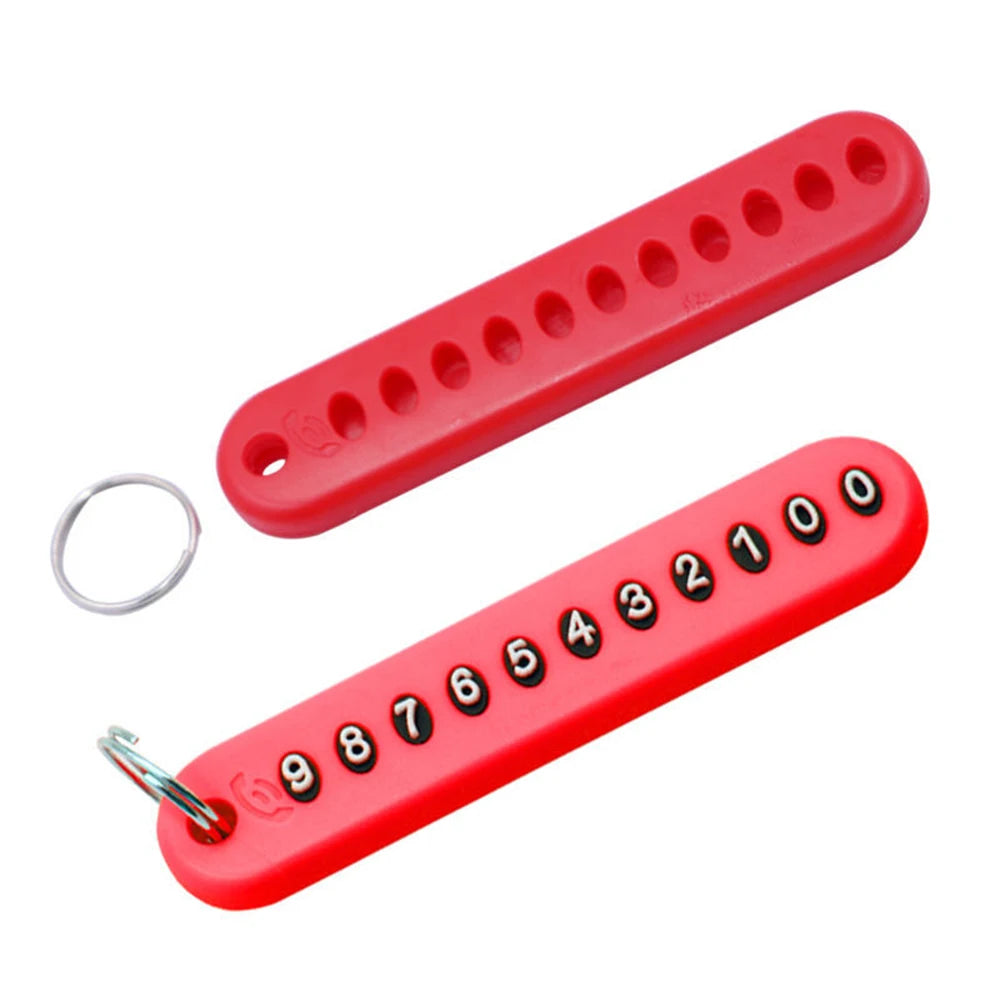 Silicone Phone Number Key Ring Anti-Lost Keychain alternate view