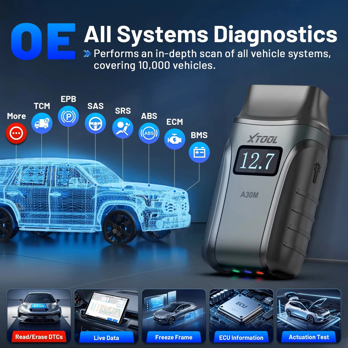 Newest XTOOL Anyscan A30M Lifetime Free Update ALL System Car Diagnostic Tools 26 Resets Bi-directional CANFD Auto OBD2 Scanner